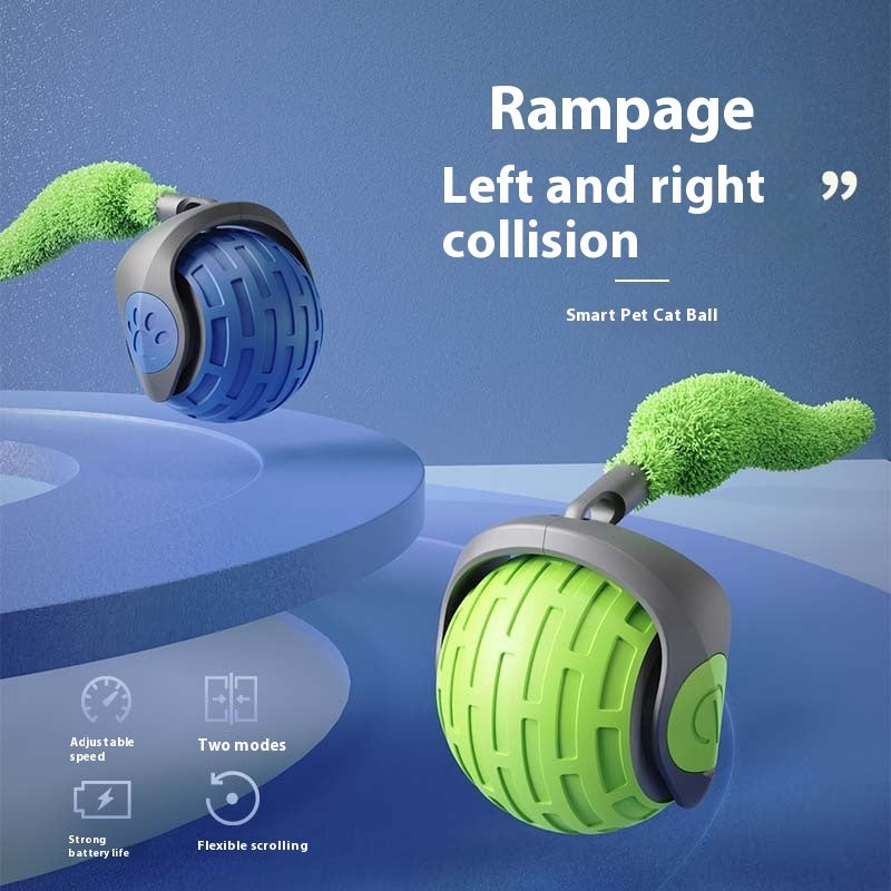 Interactive Auto-Rolling Cat Ball – USB Rechargeable Teaser Toy