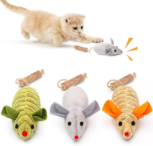 Potaroma Squeak Catnip Mice Toy – Interactive Chew & Play