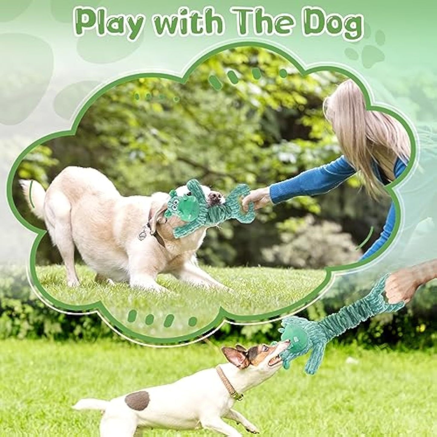 Large Plush Squeaky Dog Toys – Tug of War & Indoor Play for All Sizes