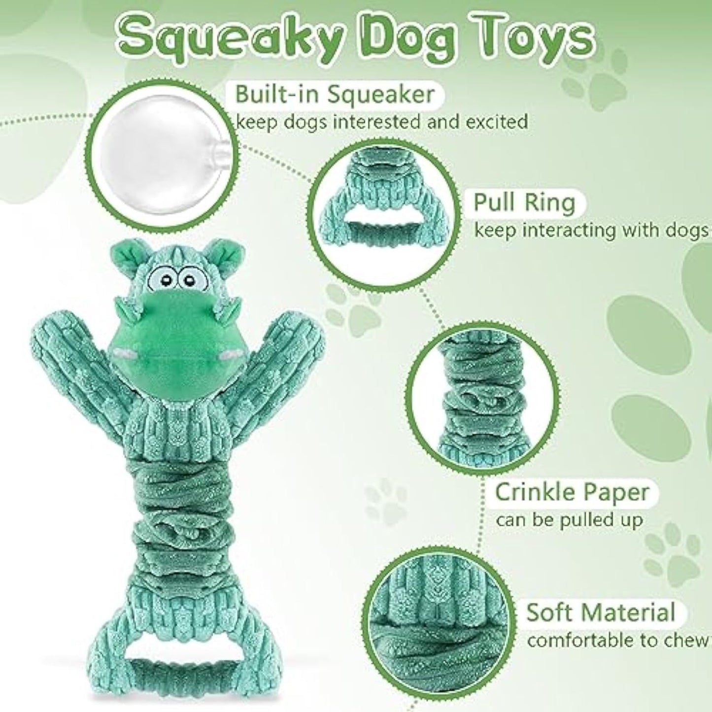 Large Plush Squeaky Dog Toys – Tug of War & Indoor Play for All Sizes