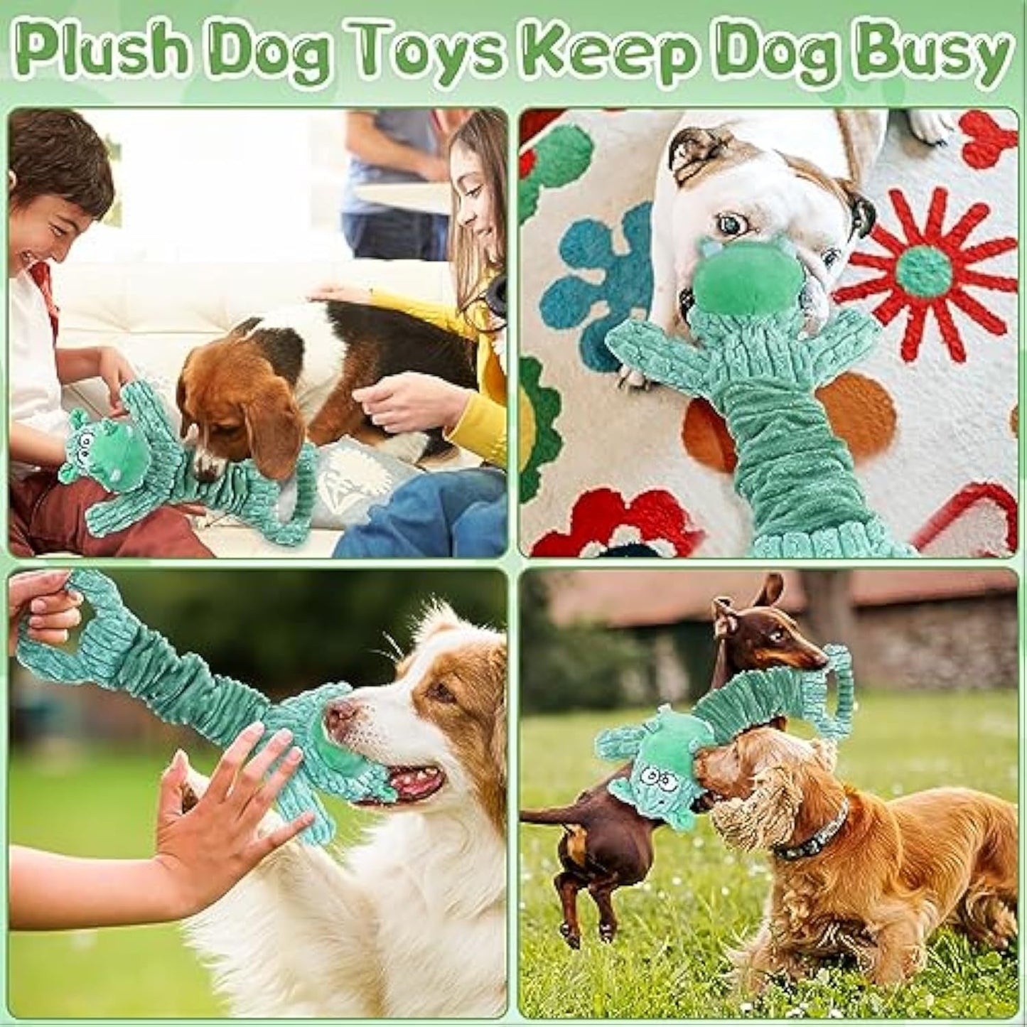 Large Plush Squeaky Dog Toys – Tug of War & Indoor Play for All Sizes